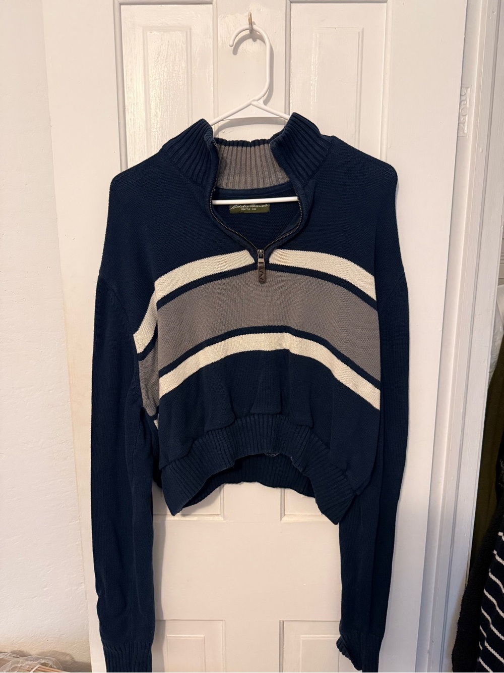 Urban Renewal Remade Eddie Bauer Striped Cropped Sweater from Urban Outfitters